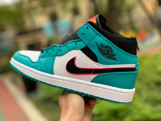Nike Air Jordan AJ1 Mid South Beach Green Sneakers