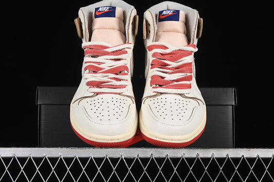 Nike Air Jordan 1 High OG Red Sole White Sneakers