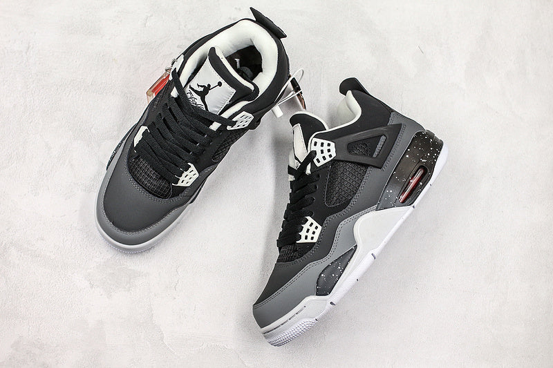 Nike Air Jordan 4 Retro Fear Black White Grey Sneakers