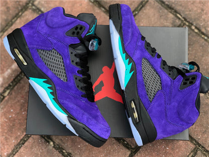 Nike Air Jordan 5 Retro ¡°Alternate Grape¡±Purple Emerald Black Sneakers