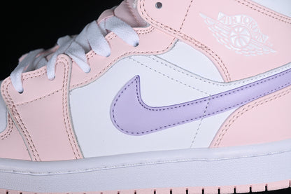 Nike Air Jordan 1 Mid Pink White Sneakers