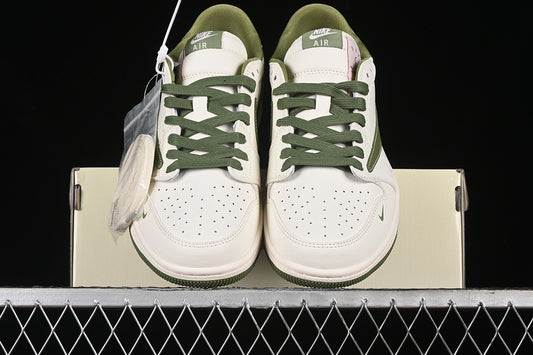 Nike Air Jordan 1 Low Off-White Travis Scott Supreme White Green Sneakers