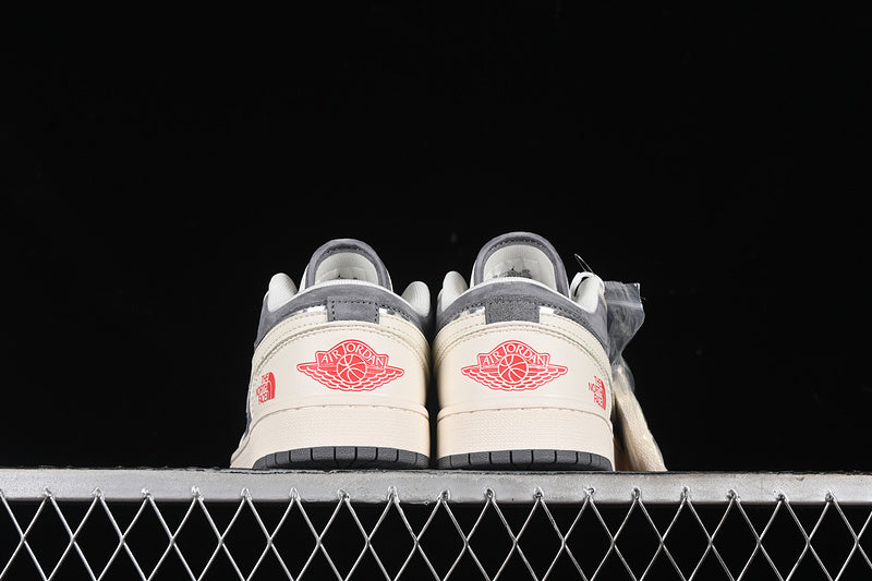 Nike Air Jordan 1 Low THE NORTH FACE Grey White Red Sneakers