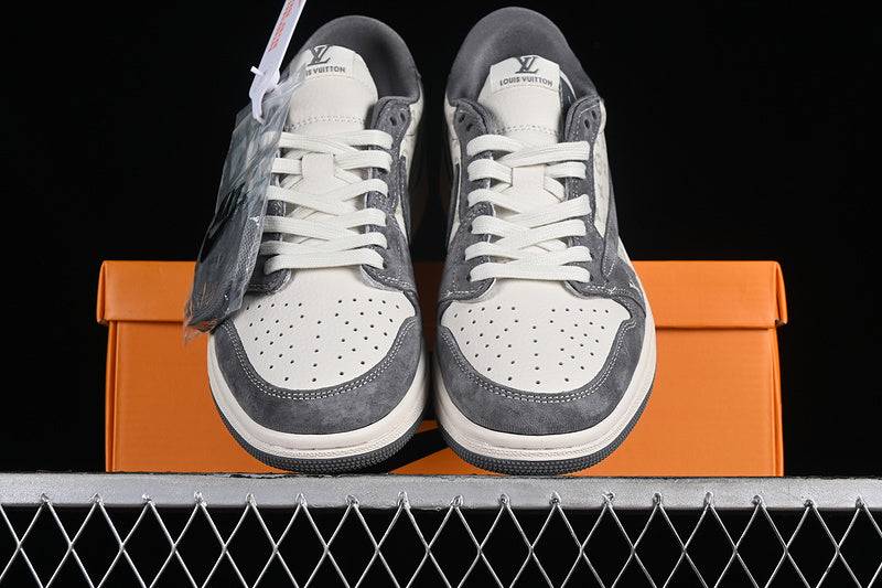 Nike Air Jordan 1 Low LV Travis Scott Fragment Design OG SP White Grey Sneakers