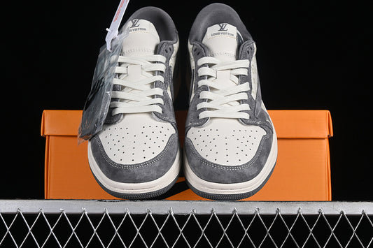 Nike Air Jordan 1 Low LV Travis Scott Fragment Design OG SP White Grey Sneakers