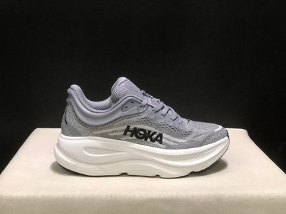 Hoka One One Bondi 9 Comfortable Low-top Running Shoes Sneakers Gray