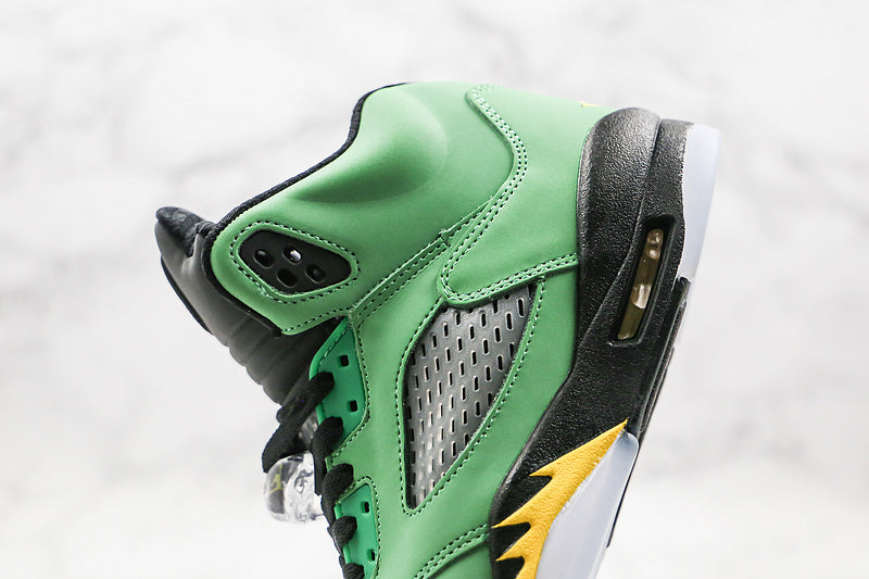 Nike Air Jordan 5 Oregon Ducks PE Player Green Sneakers