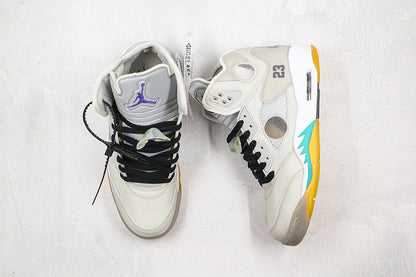 Nike Air Jordan 5 Retro Off-White Ash Wood Green Sneakers