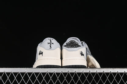 Nike Air Jordan 1 Low Travis Scott Fragment Design OG SP Beige Grey Silver Sneakers