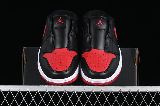 Nike Air Jordan 1 Mule Golf Bred Varsity Red Black White Sneakers