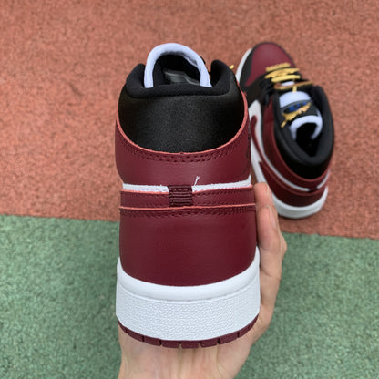 Nike Air Jordan 1 Mid SE Gold Pendants Beetroot/Black/White Sneakers