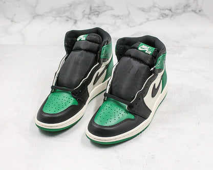 Nike Air Jordan 1 Retro High-Top OG Black/Pine Green Sneakers