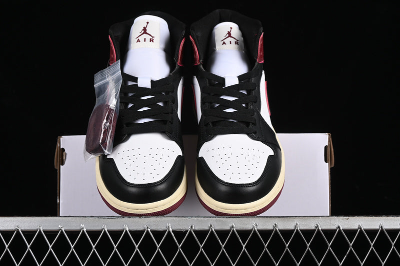 Nike Air Jordan 1 Mid Scarlet Bordeaux Black Sneakers