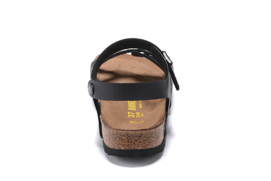 Birkenstock Black Matte Single Buckle Slip Band Buckle Strap Sandal