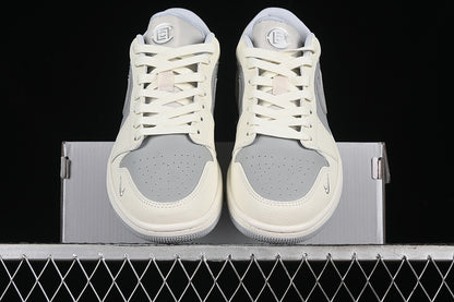 Nike Air Jordan 1 Low White Grey Silver Sneakers