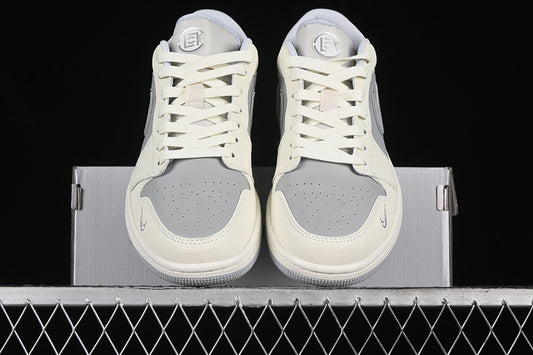 Nike Air Jordan 1 Low White Grey Silver Sneakers