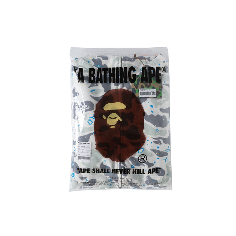 A Bathing Ape BAPE Shark Head Tiger Head Joint Edition Noctilucent Starry Sky White Hoodie