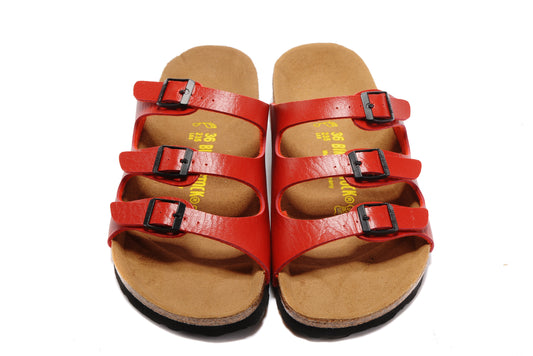Birkenstock Florida Red Three-Breasted Matte Leather Sandals