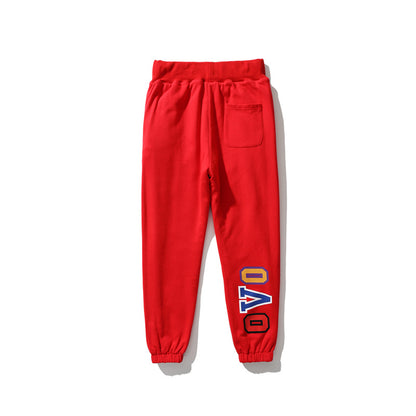 A Bathing Ape Shark Head Camouflage Patchwork Double Face Wear Trousers Red