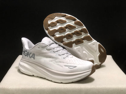 Hoka One One Clifton 9 Running Shoes White Athletic Shoes Sneakers