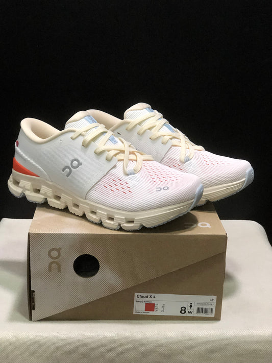 On Running Cloud X4 Comfortable Running Shoes Ivory/Flame