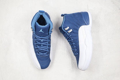 Nike Air Jordan 12 Retro Indigo Blue White Sneakers