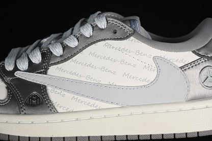 Travis Scott Fragment Design Nike Air Jordan 1 Low OG SP White Silver Grey Sneakers