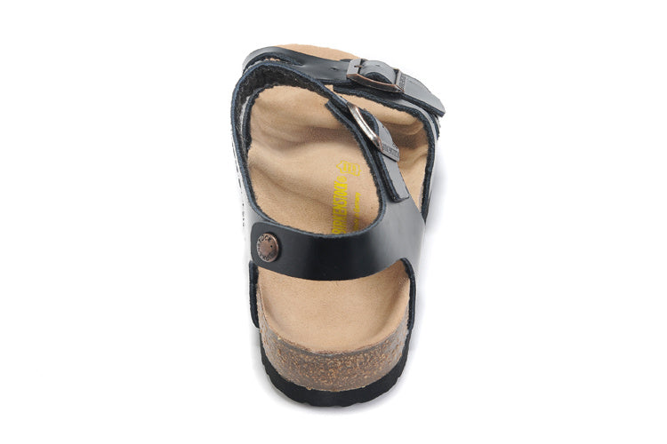 Birkenstock Single Button Black Butterfly Matte Leather Sandals