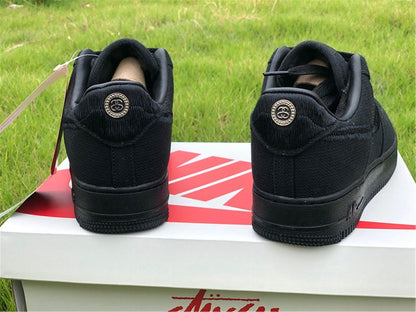 Nike Air Force 1 Low x Stussy 2020 Triple Black Sneakers