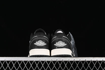 Nike Air Jordan 1 Low GUCCI White Sole Black Silver Flash Sneakers