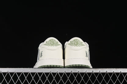 Nike Air Jordan 1 Low OG SP Off-White Travis Scott Fragment Design Green Sole White Sneakers