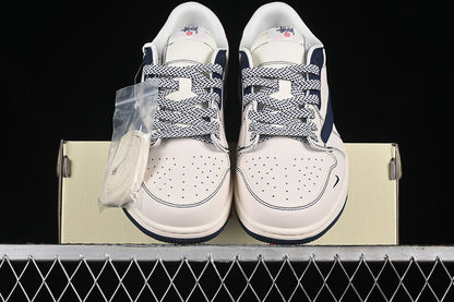 Travis Scott Fragment Design Nike Air Jordan 1 Low OG SP Blue White Sneakers