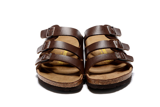 Birkenstock Florida Brown Three-Breasted Matte Leather Sandals
