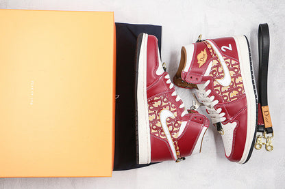 Nike Air Jordan 1 Retro High Dior Red Sneakers Joint Edition