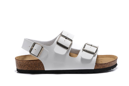 Birkenstock White Matte Double Buckle Strap Sandal