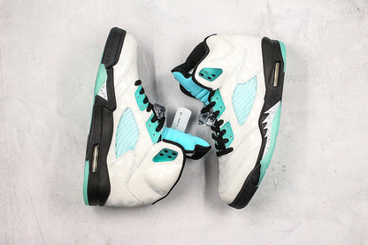 Nike Air Jordan 5 Retro White Island Green Sneakers