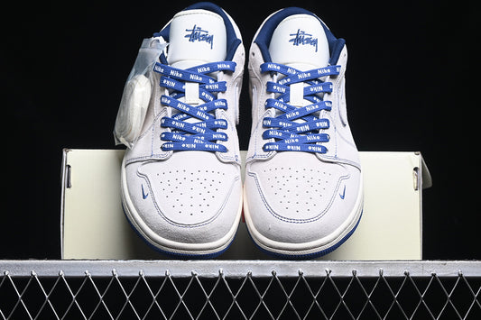 Nike Air Jordan 1 Retro Low Blue White Sneakers
