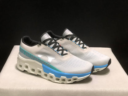 On Running Cloudmonster 2 Shock-Absorbing And Breathable Running Shoes Cream/Blue