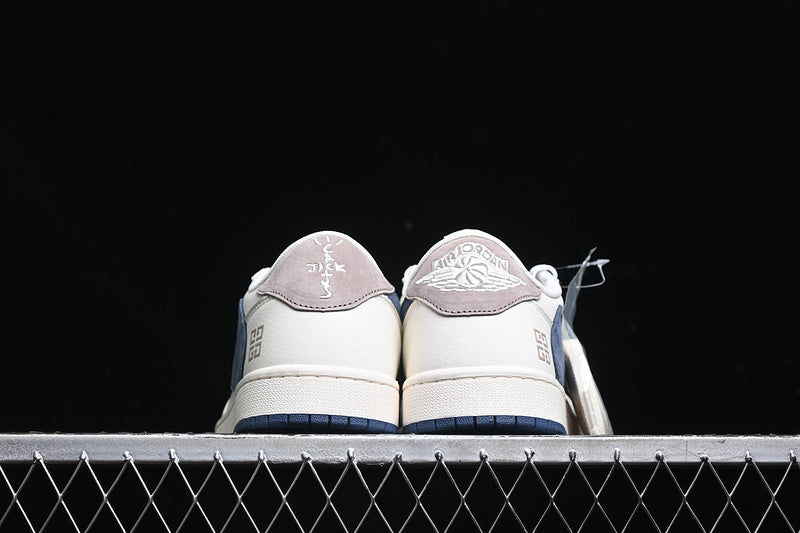 Travis Scott Fragment Design Nike Air Jordan 1 Low Givenchy OG SP Blue Sole White Sneakers