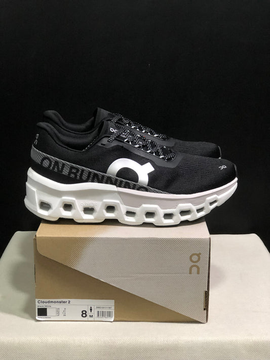 On Running Cloudmonster 2 Shock-Absorbing And Breathable Running Shoes Black/White