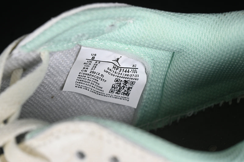 Nike Air Jordan 1 Low OG Grey White Green Snakeskin Grain Sneakers