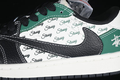 Travis Scott Fragment Design Nike Air Jordan 1 Low OG SP White Black Green Sneakers