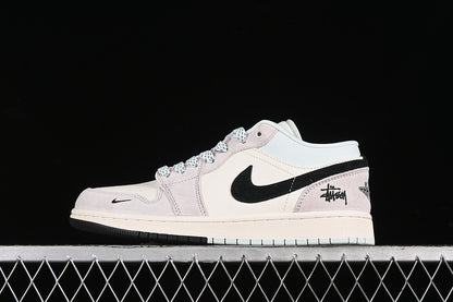 Nike Air Jordan 1 Low Black White Two-Tone Soles White Grey Sneakers