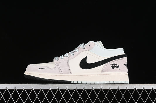 Nike Air Jordan 1 Low Black White Two-Tone Soles White Grey Sneakers