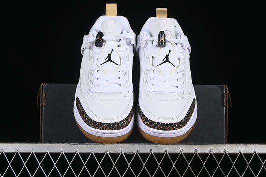 Nike Air Jordan Spizike Low Metallic Gold Black Cement White Sneakers