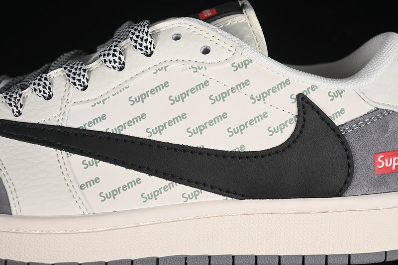 Travis Scott Fragment Design Nike Air Jordan 1 Low OG SP Black Grey White Casual Sports Shoes