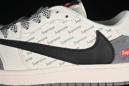 Travis Scott Fragment Design Nike Air Jordan 1 Low OG SP Black Grey White Casual Sports Shoes