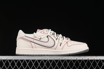 Nike Air Jordan 1 Low Travis Scott Fragment Design OG SP Beige Red Grey Sneakers