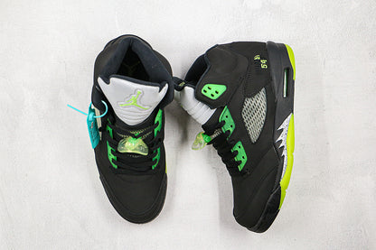 Nike Air Jordan 5 Retro Quai 54 Black Radiant Green Sneakers