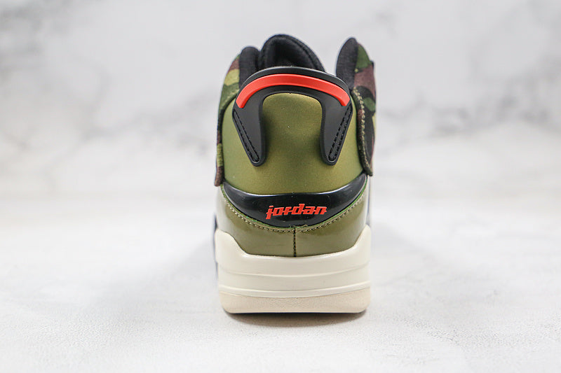 Nike Air Jordan Dub Zero Olive Camo Green White Sneakers